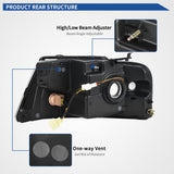 oEdRo LED DRL Headlight Assembly Replacement for 2004-2008 Ford F150 F-150 Headlamps w/Sequential Turn Signal Clear Lens Black Housing Pair Set