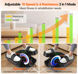 Under Desk Elliptical Machine, Upgraded 6 Adjustable Resistance &15 Speeds Electric Elliptical Leg Exerciser while Sitting for Seniors with Forward & Reverse Direction, Touch Screen and Remote Control