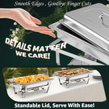 Jacgood 4 Pack 8QT Stainless Steel Chafing Dishes for Buffet, Foldable Frame Food Warmers with Full Size Pan Ideal for Catering, Weddings, Christmas Parties, Event Serving Supplies