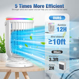 AI Portable Air Conditioners Fan with 120° Rotating Function,Evaporative Mini Room Air Conditioners,Portable AC Unit Air Cooler with 4 in 1 Humidifier Fan Conditioner(White)