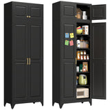 Polup 90" Pantry Cabinet, Tall Metal Storage Cabinet with Doors and Shelves