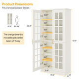 Tribesigns Tall Shoe Cabinet Set of 2, 8-Tier Shoe Storage with Adjustable Shelves, Modern Shoe Organizer Shoe Rack Cabinet for Entryway, Hallway, Closet, Living Room, White