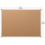 VIZ-PRO Cork Notice Board Bulletin Board, 96 X 48 Inches, Pack of 2, Silver Aluminium Frame