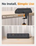 TESSAN Desk Clamp Power Strip 6 Ft with 2100J Surge Protector, Black