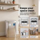 Ninestars 21 Gallons XL Automatic Touchless Kitchen Trash Can with Lid, Motion Sensor Trash Can for Large Kitchen, Office, Commercial Spaces, 80 Liter Stainless Steel (21 Gal Recycling Bin)
