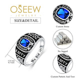 Oseew 2027 Men Personalized Graduation Class Ring (White Gold)