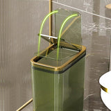 Transparent Trash Can, Bathroom Trash Cans with Lids, 2.6 Gallon Garbage Can for Bedroom