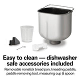 Premium Dough & Bread Maker Machine with Auto Fruit and Nut Dispenser, 2 lb. Loaf Capacity, 21 Programmable Settings Hamilton Beach