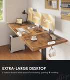 OffiGo 79" Executive Electric Standing Desk Height Adjustable, Rustic Brown