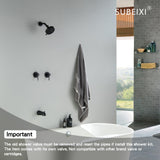 SUBEIXI 2 Handle Shower Faucet Set with Tub Spout Matte Black Two Handles Shower Faucet Set Bathtub Shower Faucet Combo, Wall Mount