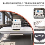 24x32 Inch Heat Press, 110V 4500W High Pressure Clamshell Heat Press Machine for Business, Large Professional Digital Control Heat Transfer Machine for Sublimation, Sliding Base Design
