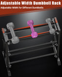 Dumbbell Rack, Hold Up to 1100LBS, Heavy Duty Weight Storage Rack with Adjustable Width, Non-Slip & Floor-Friendly, Home Gym Organizer for Strength Training Equipment