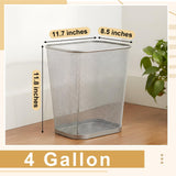 Nuanchu 1 Pcs Silver Mesh Trash Cans Bulk, 4 Gallon Metal Wastebaskets