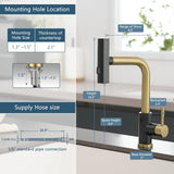 GIMILI Black and Gold Touchless Kitchen Faucet with Pull Down Sprayer, 15” Hight Single Hole Handle Kitchen Sink Faucets