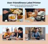 Phomemo M220 Label Maker,3.14" Bluetooth Thermal Printer with 3 Label