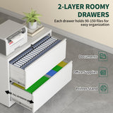 2 Drawer Lateral File Cabinet with Lock, Metal File Cabinets for Home Office