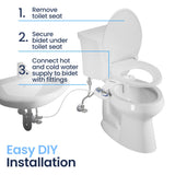 LUXE Bidet NEO 320 - Warm Water, Dual Nozzle, Self-Cleaning, Non-Electric Bidet Attachment for Toilet Seat, Adjustable Water Pressure, Rear & Feminine Wash (White)