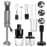 Handheld Immersion Blender Bundle, 1000W Powerful 12-in-1 Set for Smoothies,Orange Juicer,Minced meat,Milk frother,Egg Beater, Dough Hook, Vegetable Chopper, Potato Masher