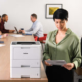 Brother HL-L5210DWT Business Monochrome Laser Printer with Dual Trays, Wireless and Gigabit Ethernet, White