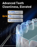 MySmile LP221 Cordless Water Flossers for Teeth with UVC Light Sanitizer and OLED Display, 335ML 4 Modes Water Teeth Cleaner Picks for Teeth Cleaning and Water Flossing (Midnight Black)