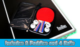 PartyLife Blue 6 ft x 3 ft Ping Pong Table Tennis Table w/LED Lights & Game Kit | Mid-Size Portable Folding Indoor Outdoor Ping Pong Table Tennis Table | Kids & Adults | Game Room | Not Full Size