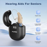 Flaygo Hearing Aids for Seniors,Hearing Aids for People with Hearing Loss, Sound Quality Restoration, Intelligent Noise Reduction, Standby 80h, One-Button Operation, Comfortable Wearing,Beige