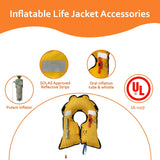 VOGUCCLO Automatic/Manual Inflatable Life Jacket| Inflatable PFD Kayak Vest Adult| Life Vest for Adults| Outdoor Water Sports| Supports up to 330 lbs|33g of Carbon Dioxide Cylinder (607W Camouflage)