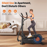 MERACH Elliptical Machine, Elliptical Exercise Machine with 18.5IN Stride, Hyper-Quiet Magnetic Drive System, Elliptical Trainer with 16 Resistance Levels, 400LBS Loading Capacity MERACH