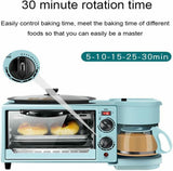 3 in 1 Breakfast Station, electric Breakfast Maker with Timer, Toaster with Frying Pan and Coffee Machine, Versatile Breakfast Maker for Apartments Kitchenettes