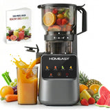 HOMEASY Cold Press Juicer Machines, 5.8'' Large Feed Chute for Whole Fruits and Vegetables, 300W Slow Masticating Juicer, High Juice Yield, 5 Smart Modes, Easy to Clean