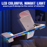 LEFEI Rc Plane, Remote Control Airplane for Boys Kids 8-12 Adults Toy Flying Airplane Skyriders Rc Jet Easy to Fly Outdoor Glider for Kids & Beginners (White)