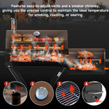 kscocinaBBQ Portable Charcoal Grill with Smoking Function, Foldable Suitcase Design with Wheels, Multi-Tier Storage Rack & Waterproof Cover for Outdoor BBQ Parties (Khaki)