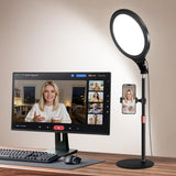 Desk Ring Light with Stand for Computer, Zoom Lighting for Video Calls
