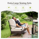 Sophia & William Metal Patio Furniture Set with Fire Pit Table, 7 Seats