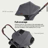 Mompush Ultimate 3 Full Size Stroller, Extendable Seat, Infant to Toddler