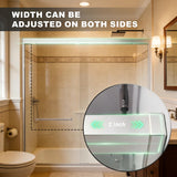 AMAPO Shower Door Double Sliding 60in.W x 60in.H Semi-Frameless Shower Doors,1/4 inch Clear Tempered Glass Door for Walk-in Shower, Brushed Nickel
