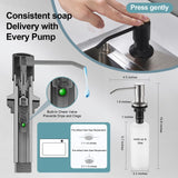 TOYWIA Kitchen Faucets with Soap Dispenser, Matte Black Single Handle High Arc Stainless Steel Sink Faucet with Pull Down Sprayer, 1 or 3 Hole Deck Plate Mount for Bar, RV, Laundry, Outdoor