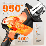950W Brushless Motor Electric Meat and Bone Saw, with（2 × 3600mAh Battery 6 Upgraded Blades）Handheld Butchering Tool - Home Butcher Saw Kit with 1 toolbox