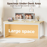 48 Inch Computer Desk, 1" Thick Heavy Duty Industrial Office Desk, Modern Simple Study Writing Table for Home Office