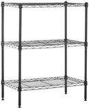 Amazon Basics 3-Shelf Adjustable Heavy Duty Steel Wire Rack Storage Shelving Organizer with Storage Space, Versatility and Ease of Use for Kitchen, Garage, 23.2" L x 13.4" W x 30" H, Black