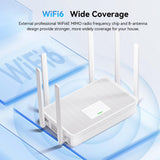 WiFi 6 Router, Dual Band Full Gigabit Wireless Router with 6 High-Gain Antennas