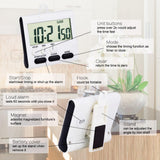 Xuhal 15 Pack 24 Hours Kitchen Timer with Alarm Magnetic Digital Clock Loud Alarm, Big Screen and Strong Magnet Manual Switching Count up or Down and Memory Function for Baking Sports Office Study