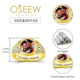 Oseew 2027 Senior Graduation Ring for Women High School Class (Yellow Gold)