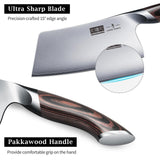 HOSHANHO Cleaver Knife 7 Inch, Ultra Sharp Japanese High Carbon Steel Vegetable Meat Cleaver, Multifunction Chopper Butcher Knife for Home Kitchen and Restaurant