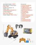 VEVOR Remote Control Excavator Toy 15 Channel 3 in 1 Remote Control Digger with Metal Shovel 1:14 Scale RC Excavator with Light & Sound Full Functional Construction Vehicles for Kids 2 Batteries