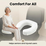XYRONICA 3" Raised Toilet Seat Cushion, Firm High-Density Foam Toilet Seat Riser, Waterproof Cover, Secure Hook & Loop, Easy-Clean Support, Fits Standard & Elongated Toilets