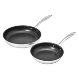 2-Piece Non-Stick Stainless Steel Fry Pan Set, 10-Inch and 8-Inch Amazon Basics