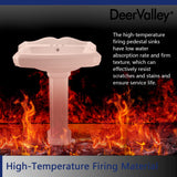 DeerValley Dynasty 23x19 Inch White Pedestal Sink, Ceramic Bathroom Sink with Overflow and Backsplash, DV-1P522
