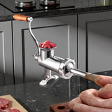 VEVOR Manual Stainless Steel Meat Grinder, 1.8" Clamp, 2 Grinding Plates, Sausage Stuffer, Ideal for Home Kitchen Restaurant Butcher’s Shop