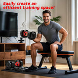Rendpas Adjustable Dumbbells Set of 2, 5 in 1 Free Select Weight Dumbbell Set with Anti-Slip Texture Handle, Weight Set for Home & Gym, Suit Both Men and Women, Red, 25 Lb, 2 Pcs